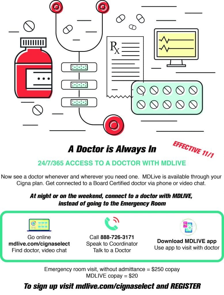 24/7/365 Access to a Doctor - New Benefit for Cumberland Employees