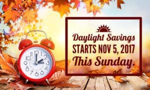 Daylight Savings Time Starts Sunday