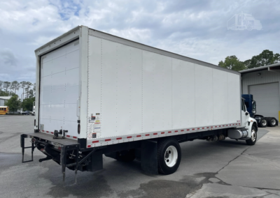 Passengers side, rear view of box - 2020 International MV 26-foot box truck available now for $38,500.